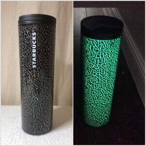 NEW Starbucks 2022 Fall Halloween Night Crackle Glow in Dark Tumbler 16oz Cup